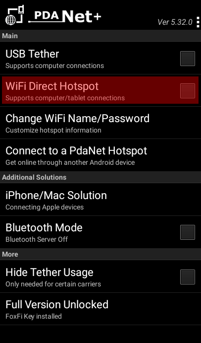 WiFi Direct Hotspot