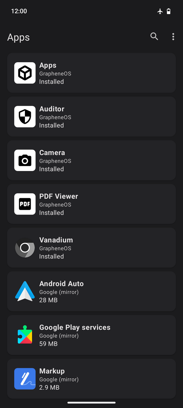GrapheneOS Apps